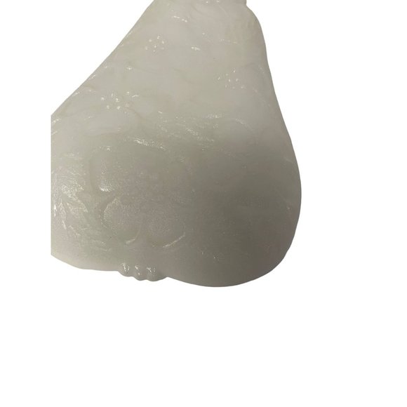 Vintage HAZEL ATLAS White Milk Glass Blossom Pattern Relish Tray Pear Shaped 8"H - Picture 3 of 4